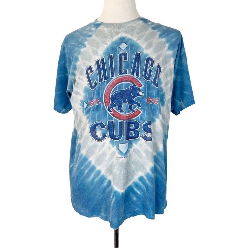 Vintage 2005 Cubs Baseball T-Shirt Tie Dye MLB Blu